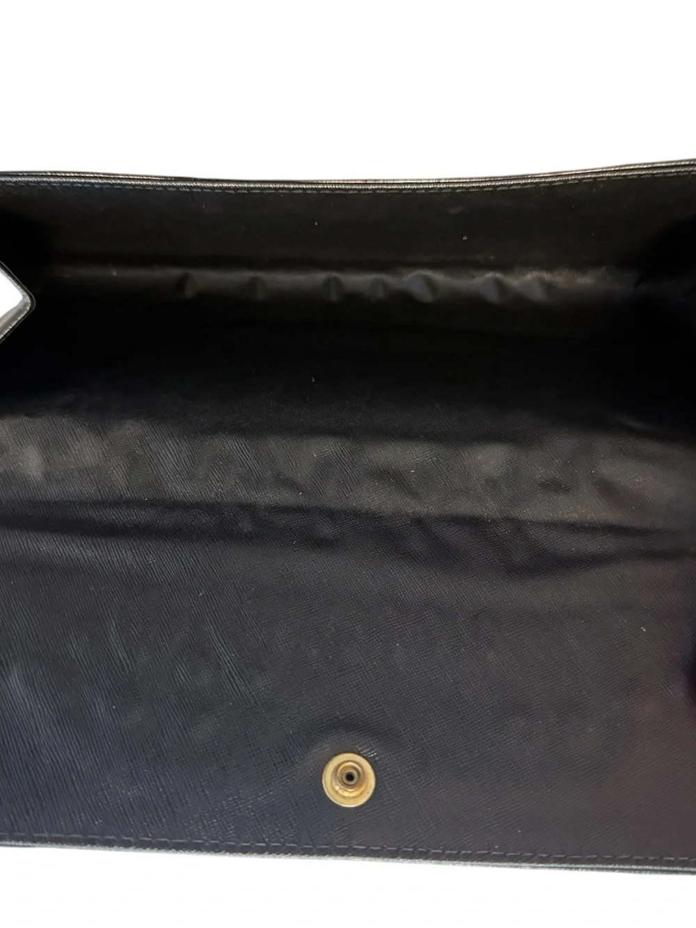 Classic Vintage Black Leather Clutch - Sleek and Minimalist